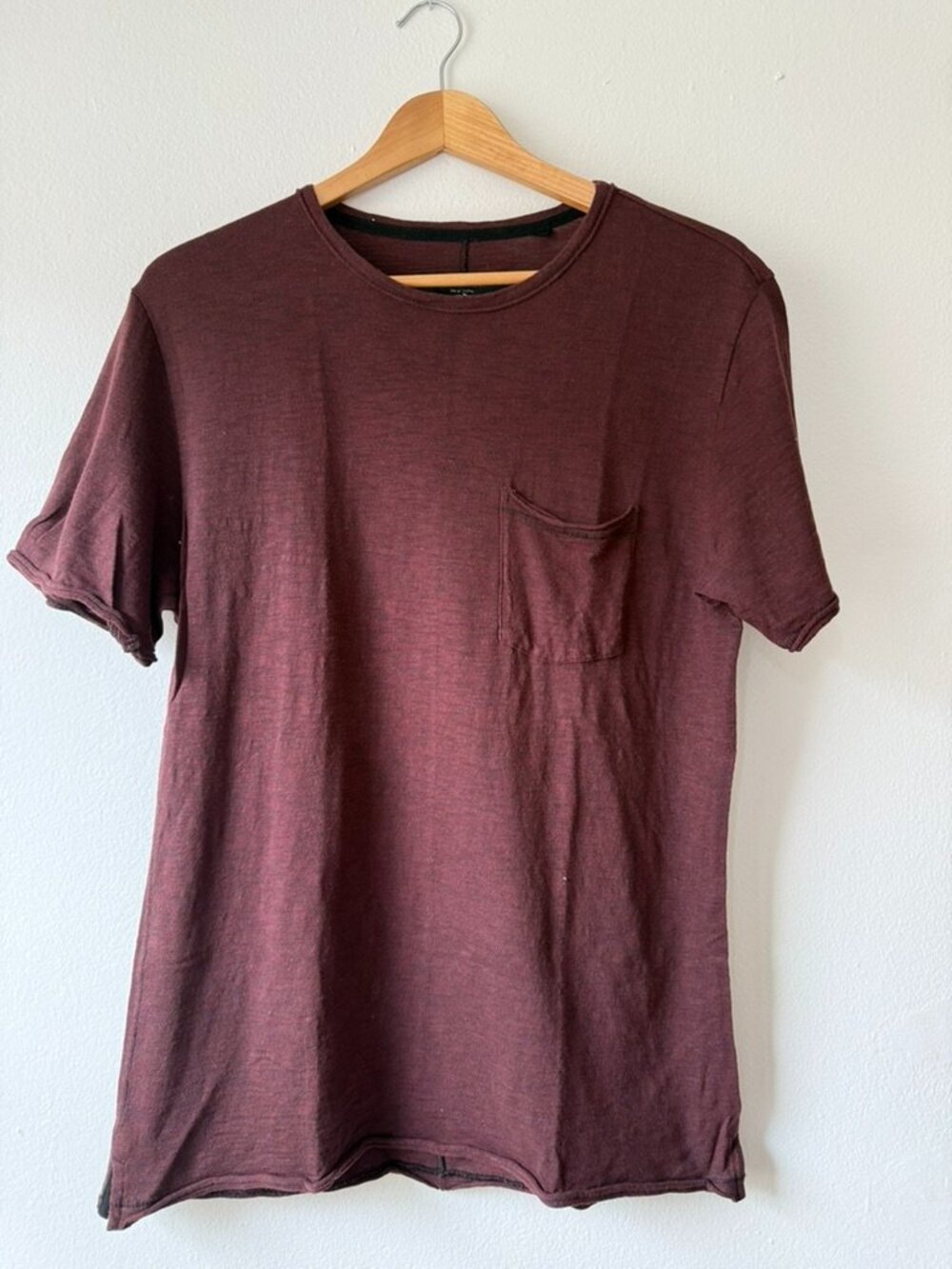 Rag & Bone Burgundy Pocket T-Shirt Large